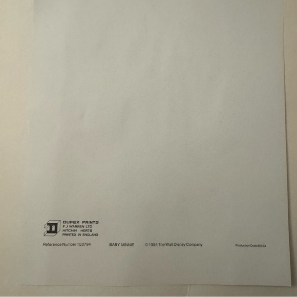 Walt Disney Company Baby Minnie Mouse Foil Art Wall Nursery Decor Vintage 1984 - Picture 4 of 4